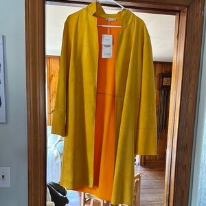Zara Yellow Trench Coat with Streamlined Design